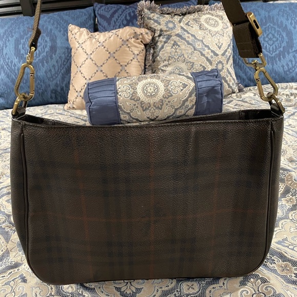 Burberry Handbags - Burberry coated canvas shoulder handbag.